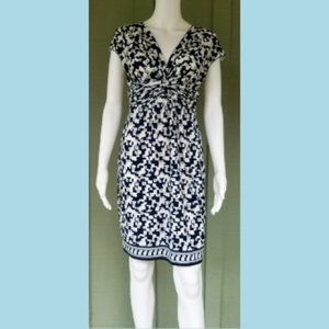 MAX STUDIO MSSP Navy Blue White Pull-On Dress XS